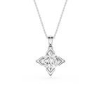 Princess Cut Lab Grown Diamond Compass Frame Pendant