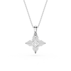 Princess Cut Lab Grown Diamond Compass Frame Pendant