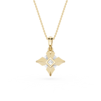 Princess Cut Lab Grown Diamond Compass Frame Pendant