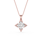 Princess Cut Lab Grown Diamond Compass Frame Pendant