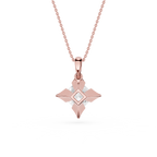 Princess Cut Lab Grown Diamond Compass Frame Pendant