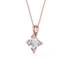 Princess Cut Lab Grown Diamond Compass Frame Pendant
