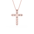 Round Lab Grown Diamond Cross Pendant Necklace