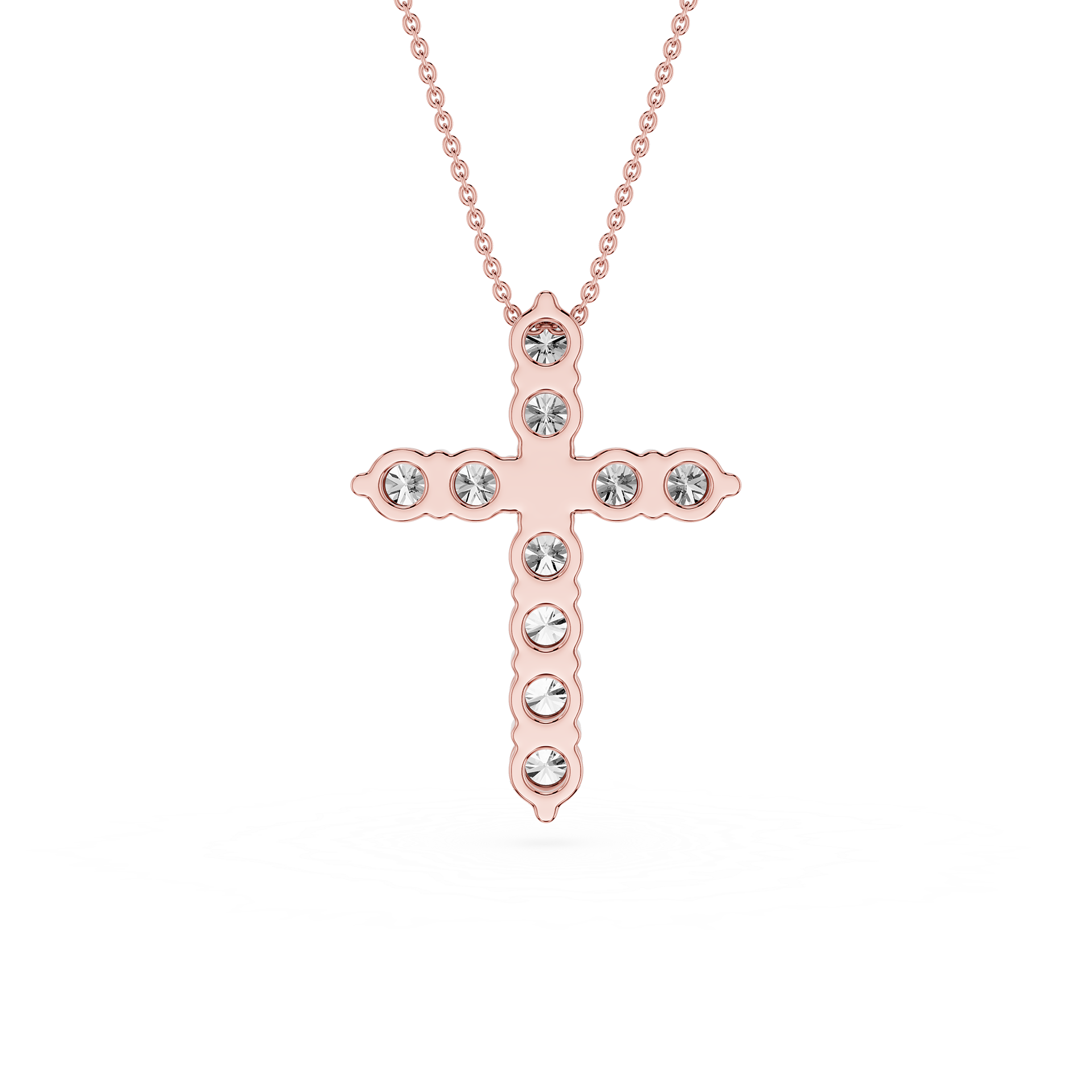 Round Lab Grown Diamond Cross Pendant Necklace