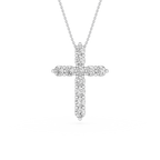 Round Lab Grown Diamond Cross Pendant Necklace