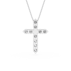 Round Lab Grown Diamond Cross Pendant Necklace