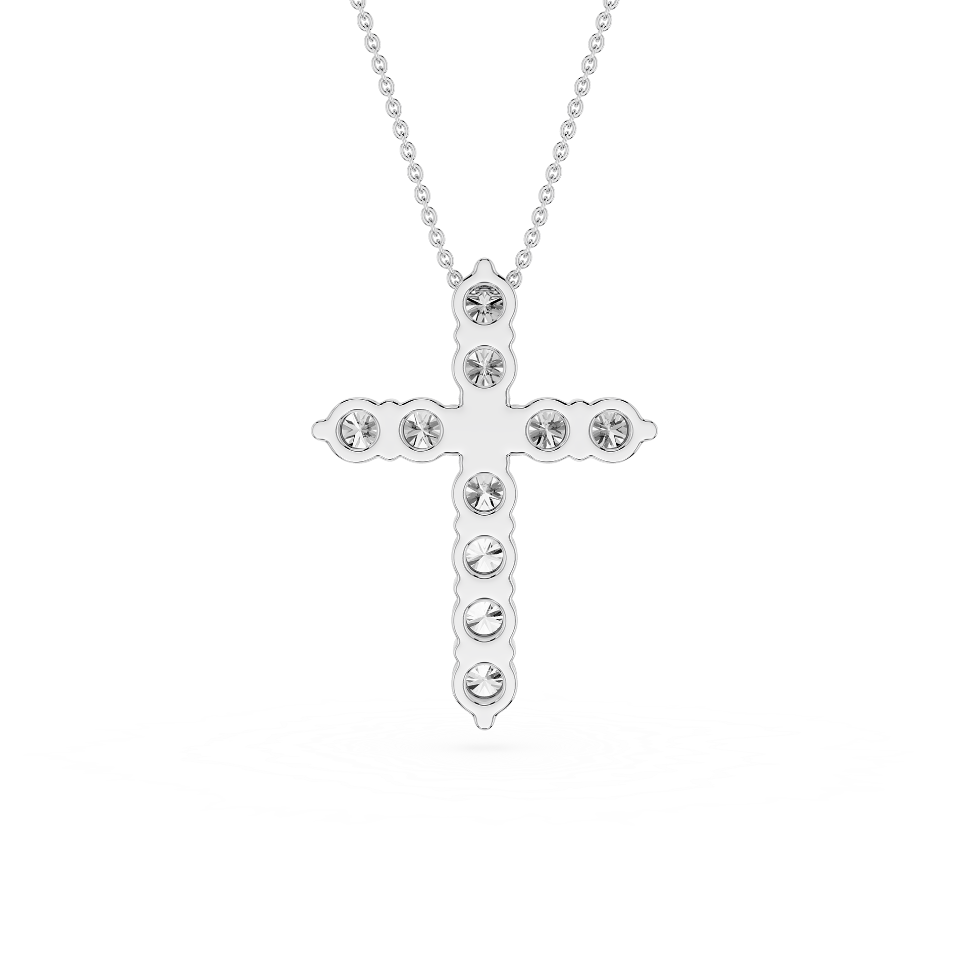 Round Lab Grown Diamond Cross Pendant Necklace