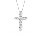 Round Lab Grown Diamond Cross Pendant Necklace