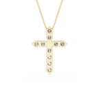 Round Lab Grown Diamond Cross Pendant Necklace