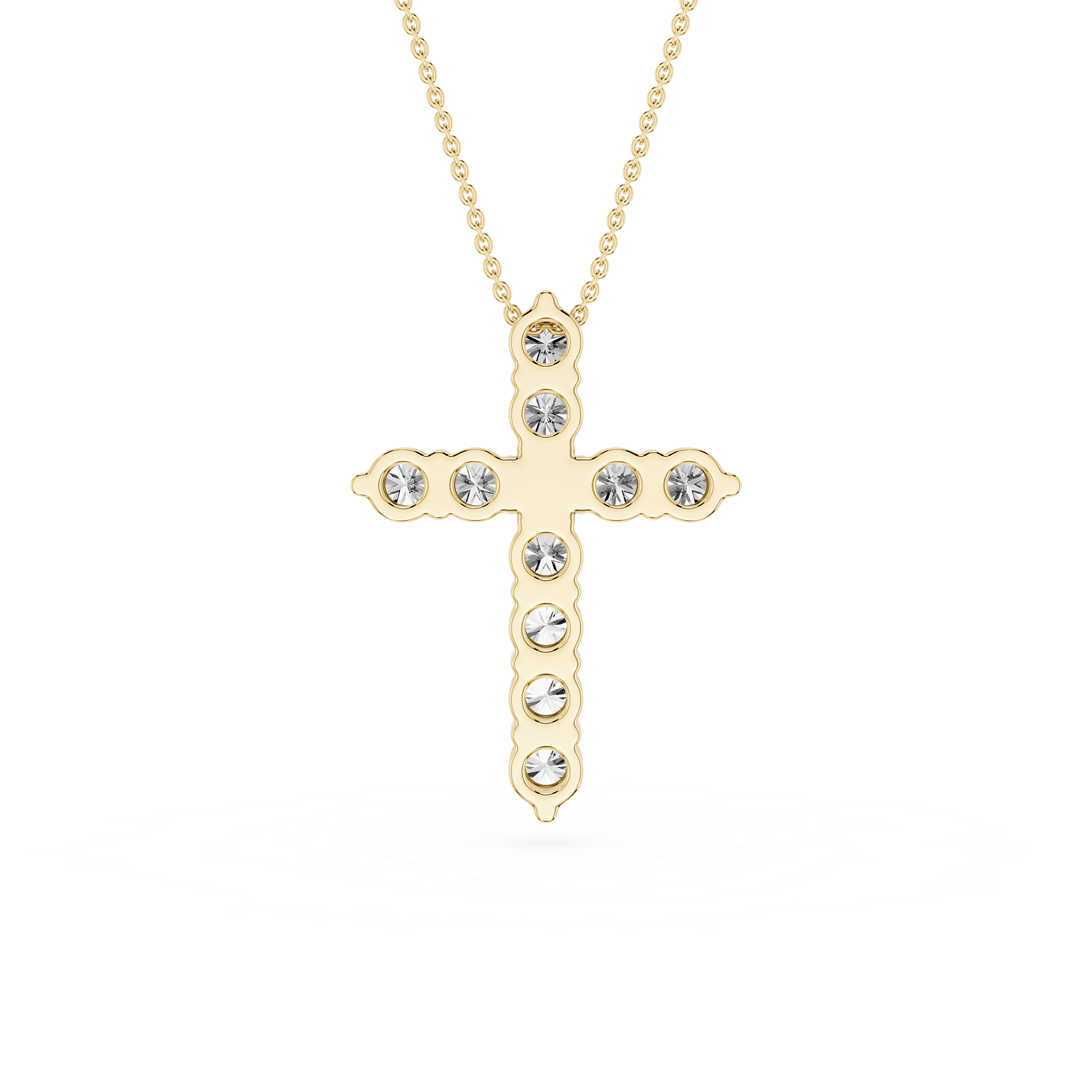 Round Lab Grown Diamond Cross Pendant Necklace