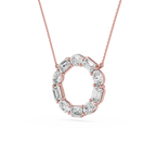 Oval And Emerald Mixed Cut Lab Grown Diamond Circle Pendant