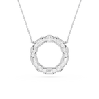 Oval And Emerald Mixed Cut Lab Grown Diamond Circle Pendant