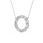Oval And Emerald Mixed Cut Lab Grown Diamond Circle Pendant