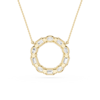 Oval And Emerald Mixed Cut Lab Grown Diamond Circle Pendant