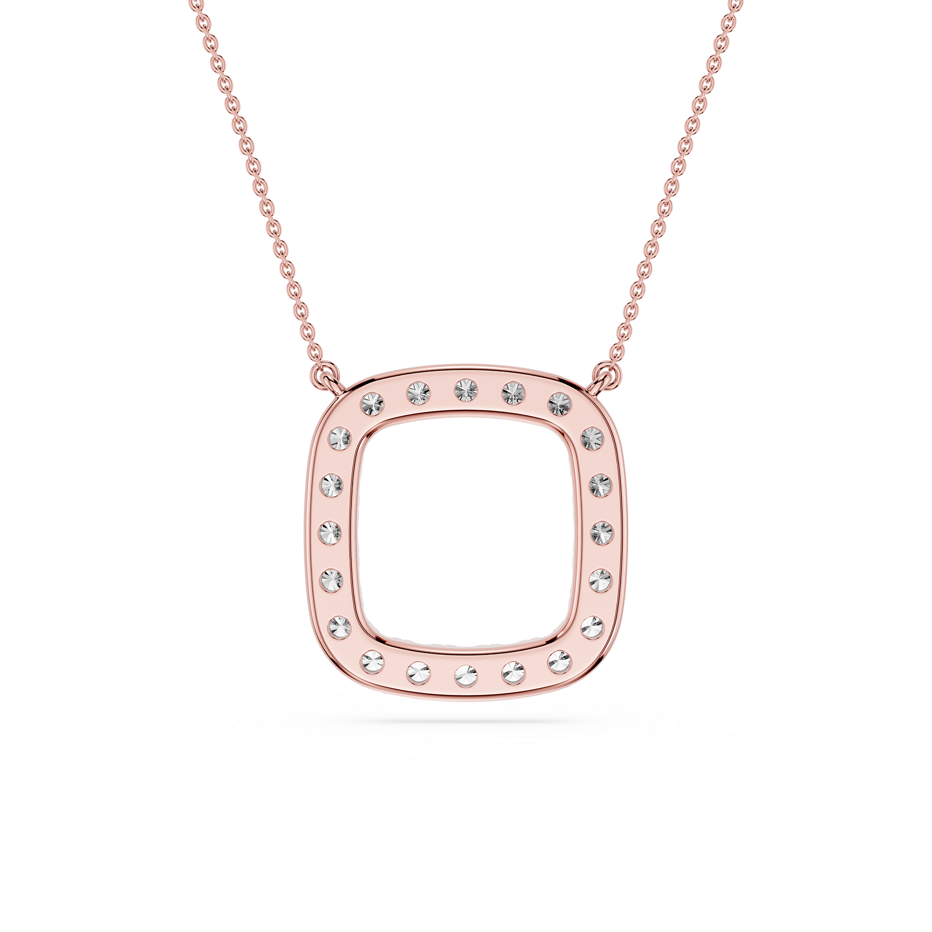 Lab Grown Diamond Cushion Halo Pendant