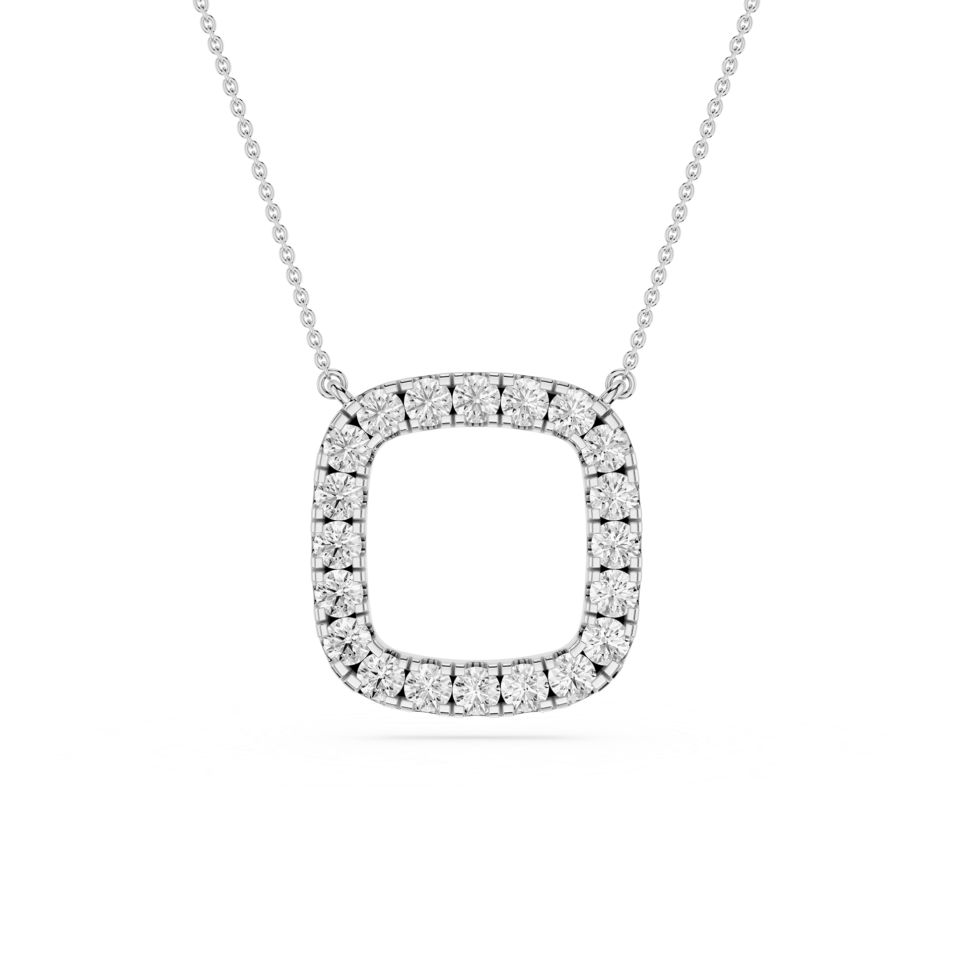 Lab Grown Diamond Cushion Halo Pendant