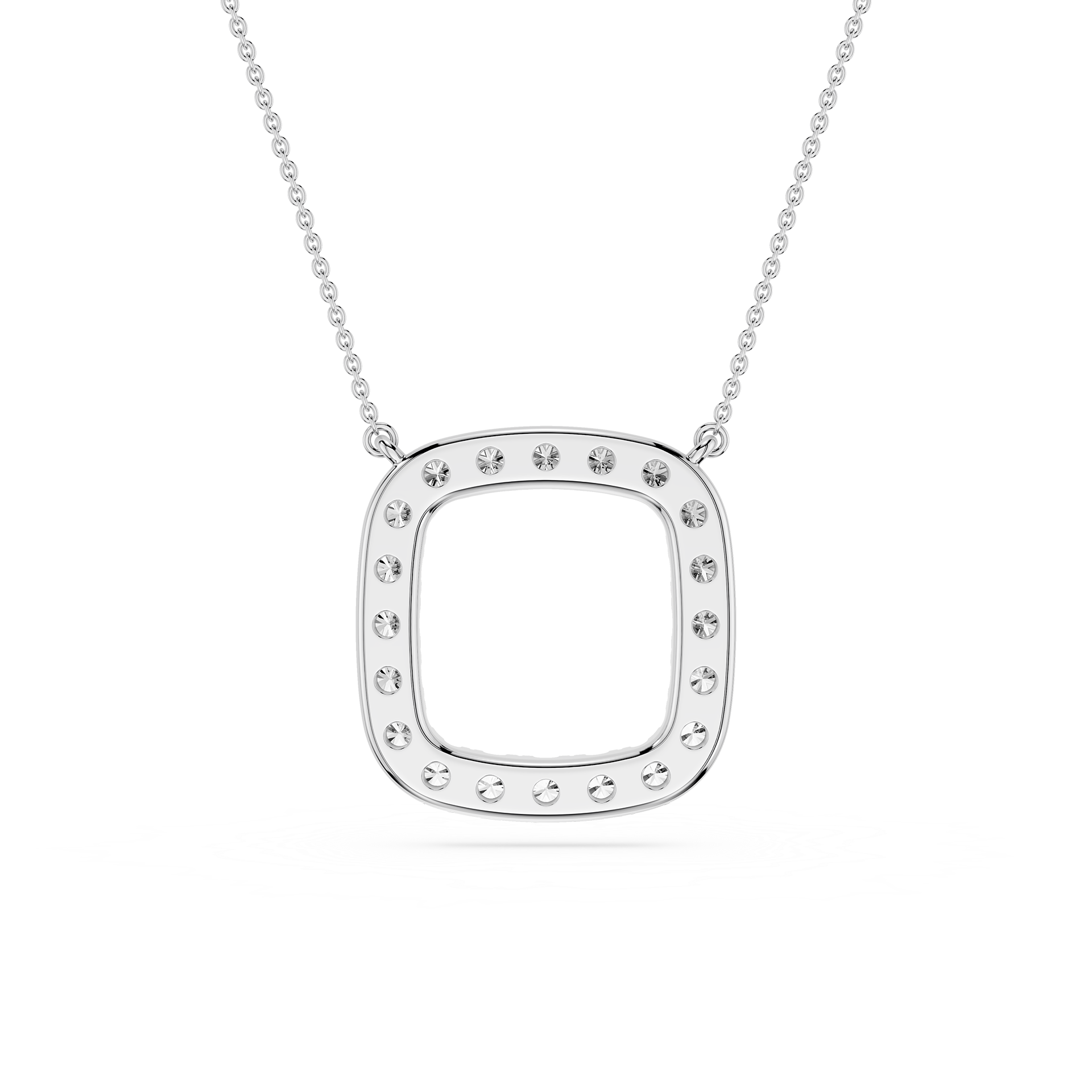 Lab Grown Diamond Cushion Halo Pendant