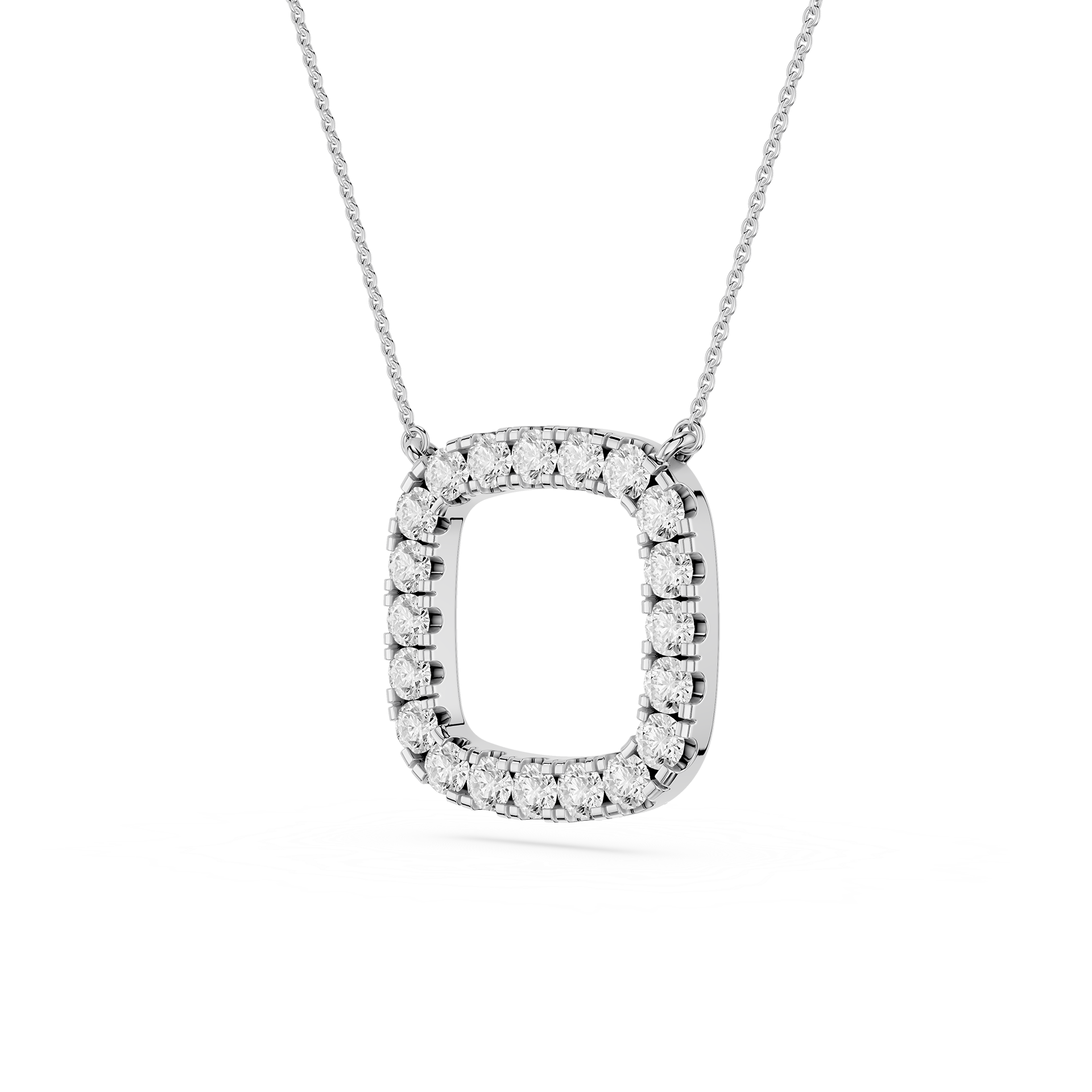 Lab Grown Diamond Cushion Halo Pendant