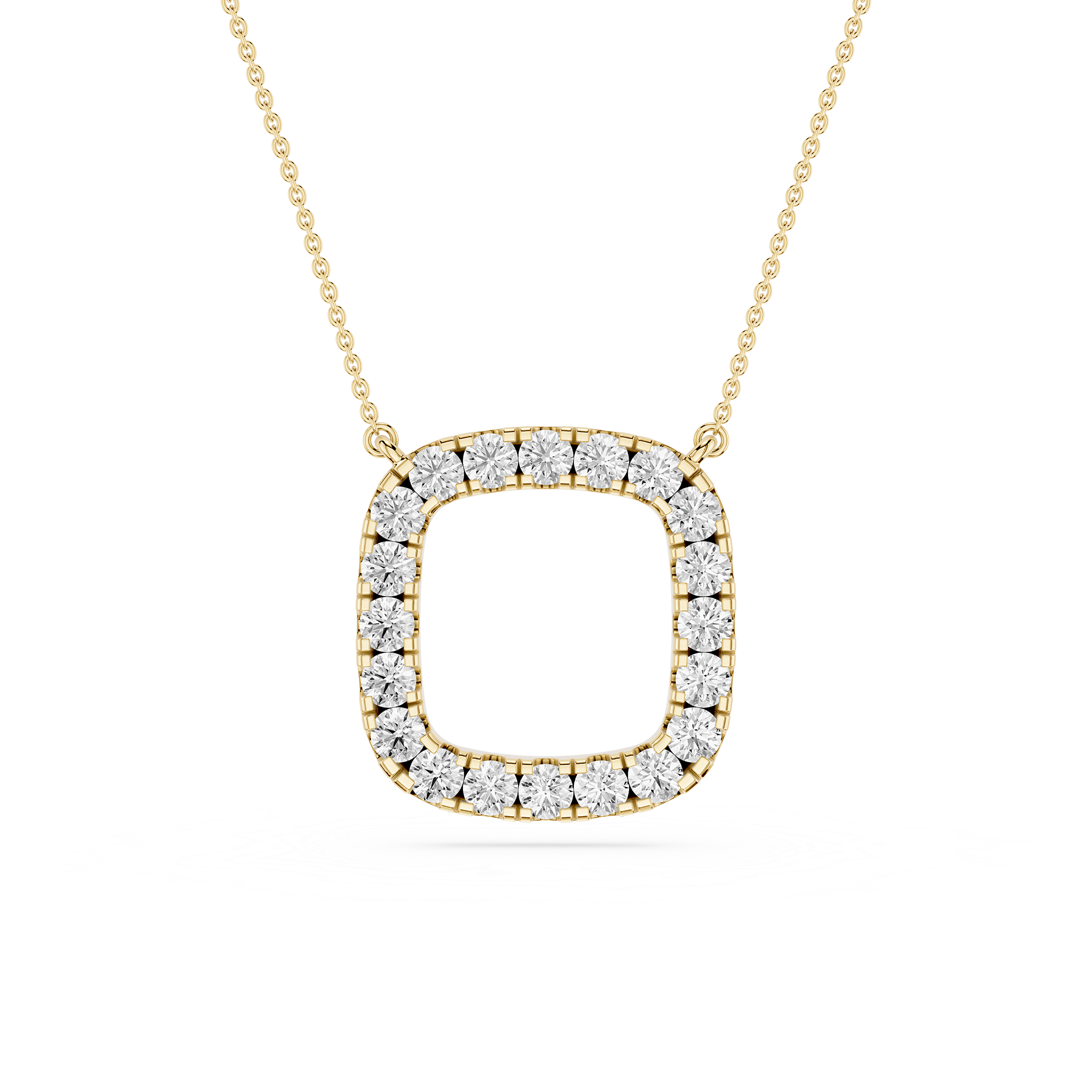 Lab Grown Diamond Cushion Halo Pendant