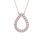 Round Lab Grown Diamond Open Teardrop Pendant Necklace