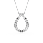 Round Lab Grown Diamond Open Teardrop Pendant Necklace