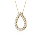 Round Lab Grown Diamond Open Teardrop Pendant Necklace