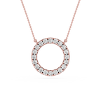 Round Lab Grown Diamond Circle Pendant Necklace