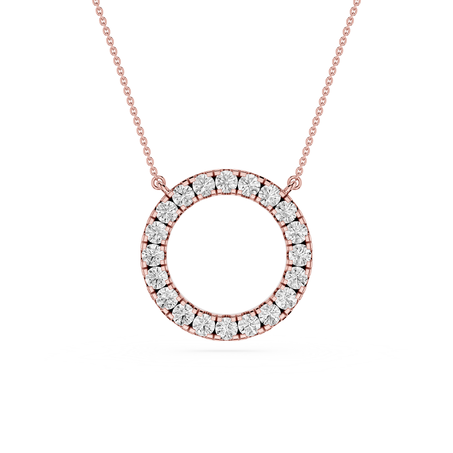 Round Lab Grown Diamond Circle Pendant Necklace