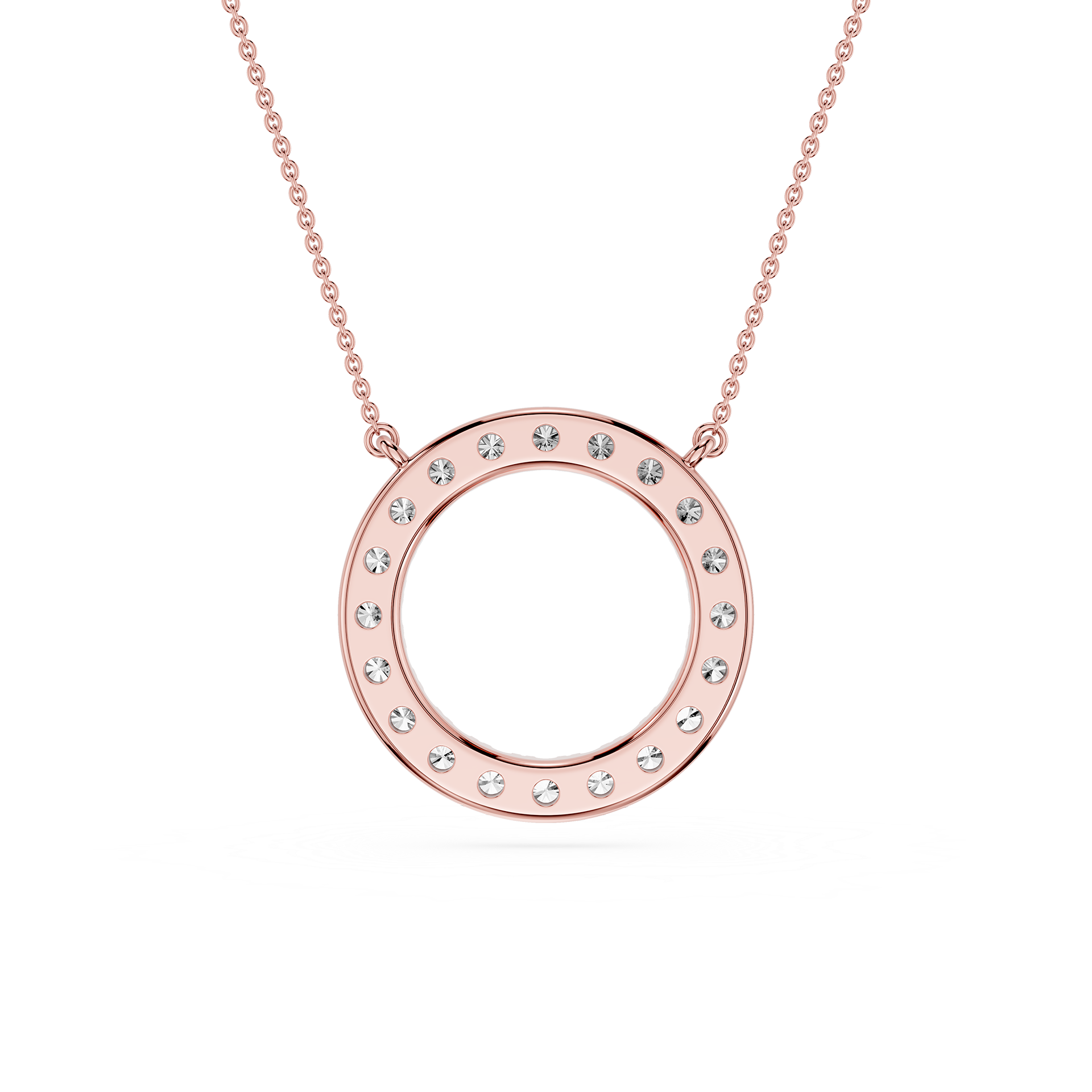 Round Lab Grown Diamond Circle Pendant Necklace