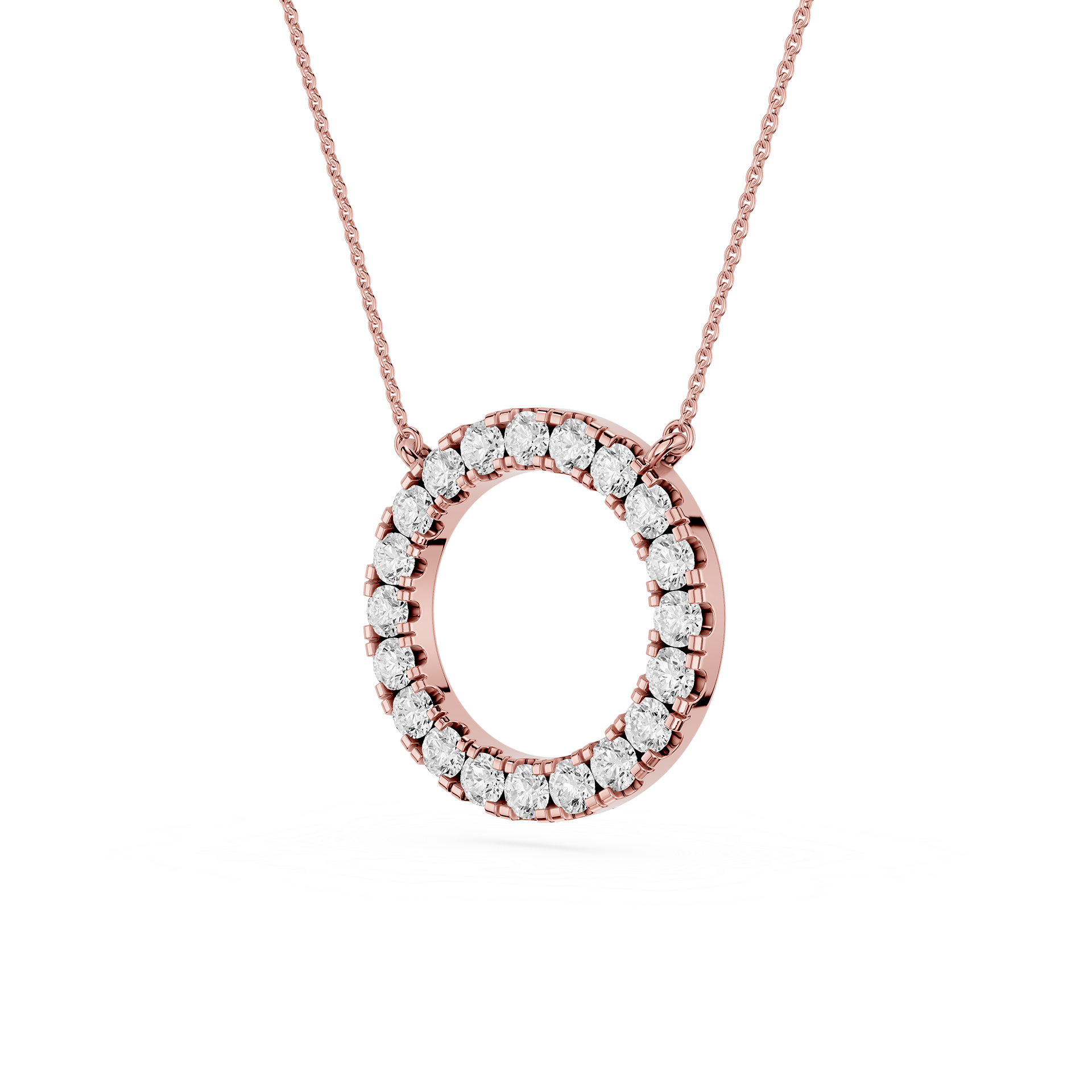 Round Lab Grown Diamond Circle Pendant Necklace