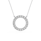 Round Lab Grown Diamond Circle Pendant Necklace