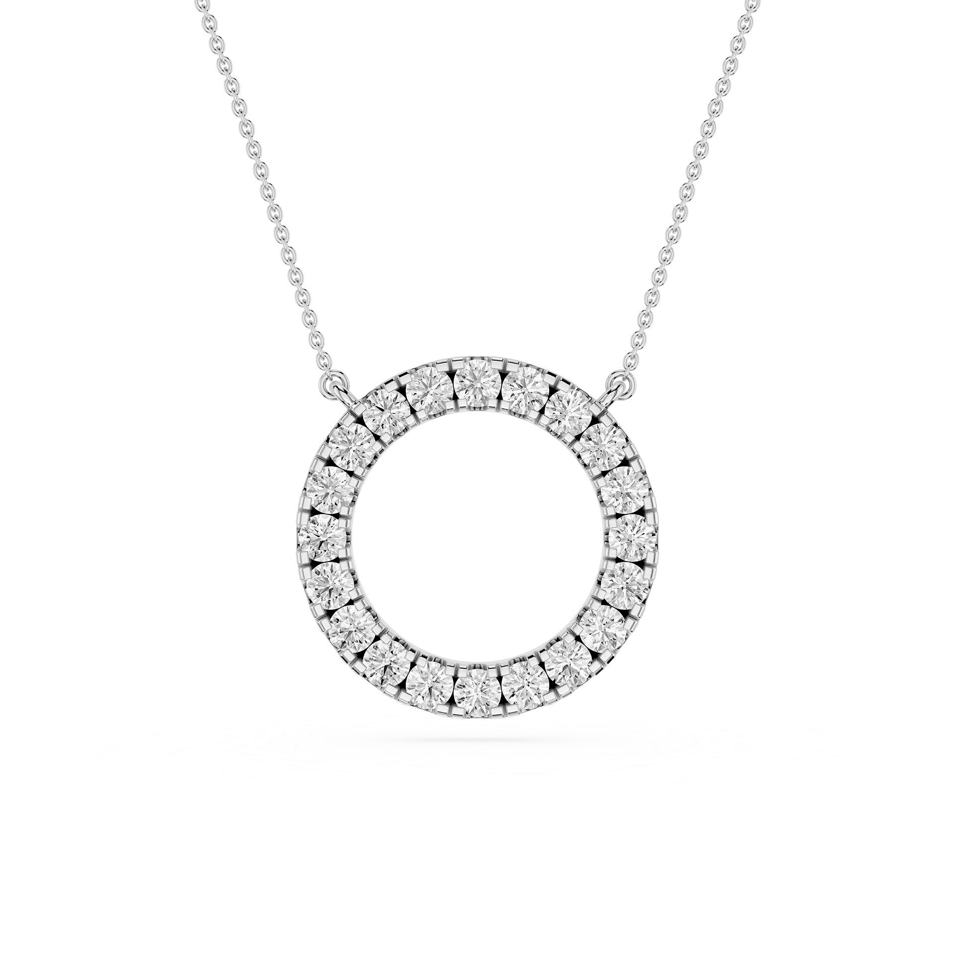 Round Lab Grown Diamond Circle Pendant Necklace