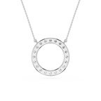 Round Lab Grown Diamond Circle Pendant Necklace