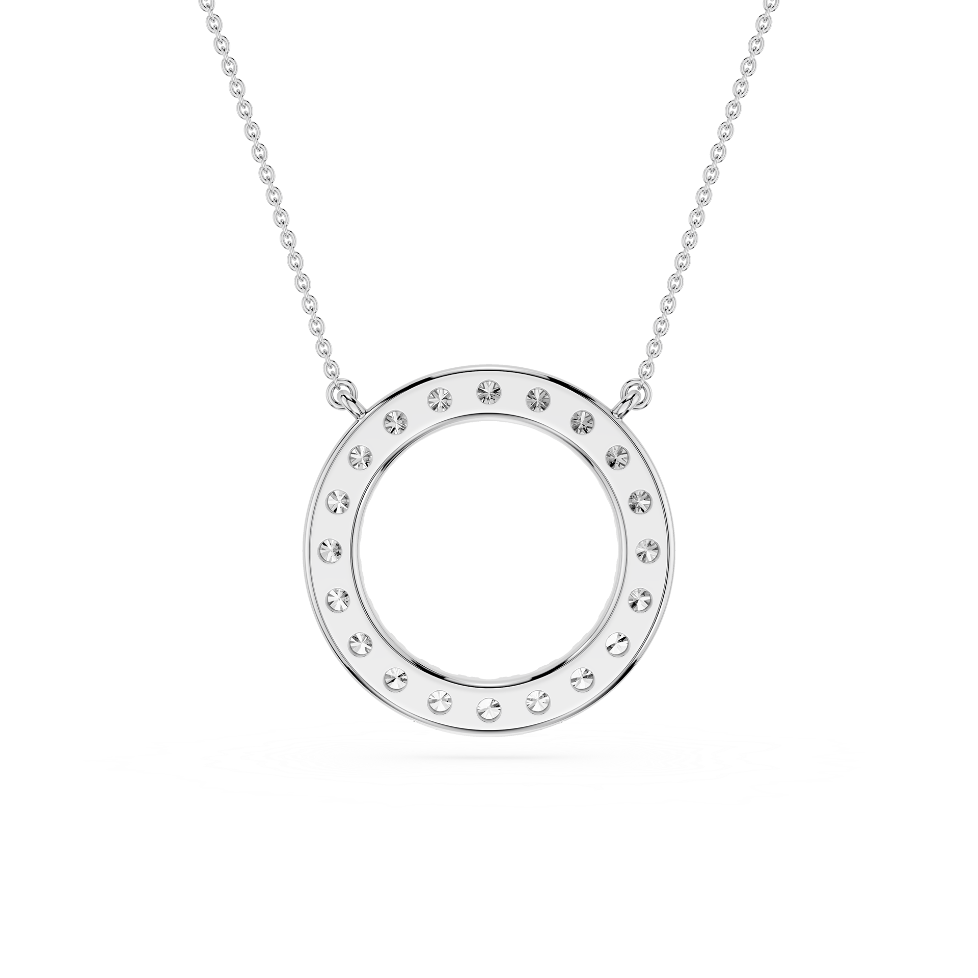 Round Lab Grown Diamond Circle Pendant Necklace
