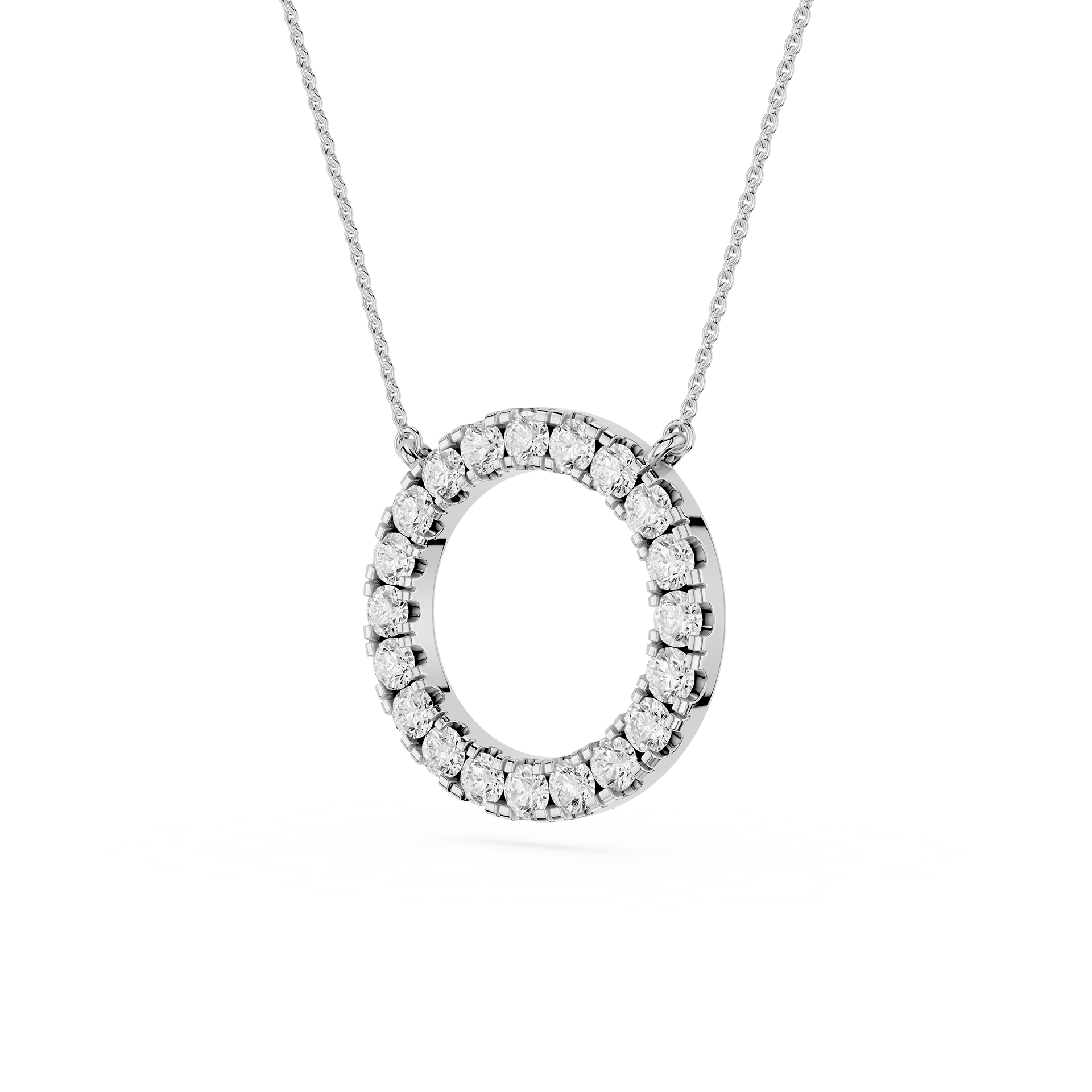 Round Lab Grown Diamond Circle Pendant Necklace