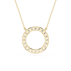 Round Lab Grown Diamond Circle Pendant Necklace