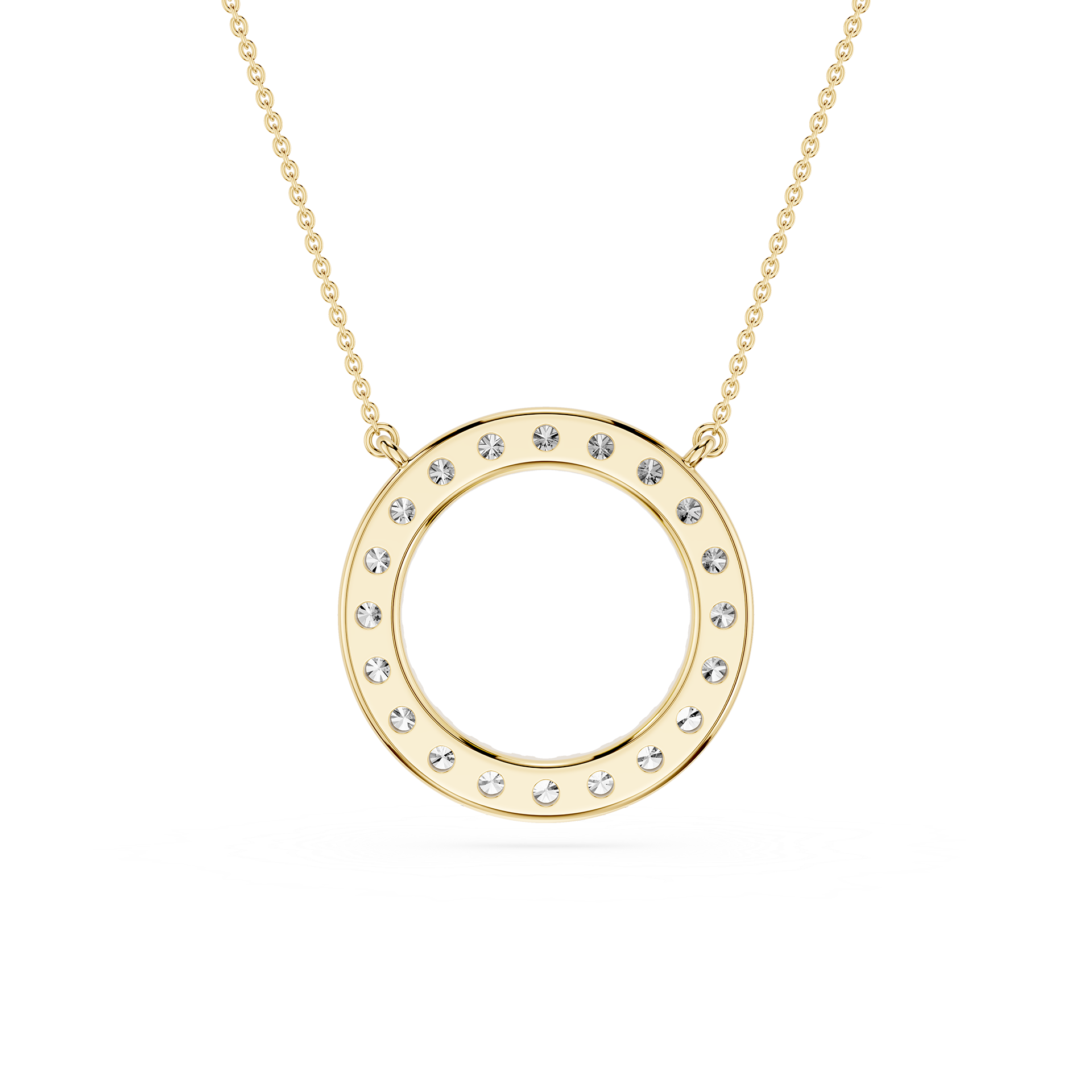 Round Lab Grown Diamond Circle Pendant Necklace