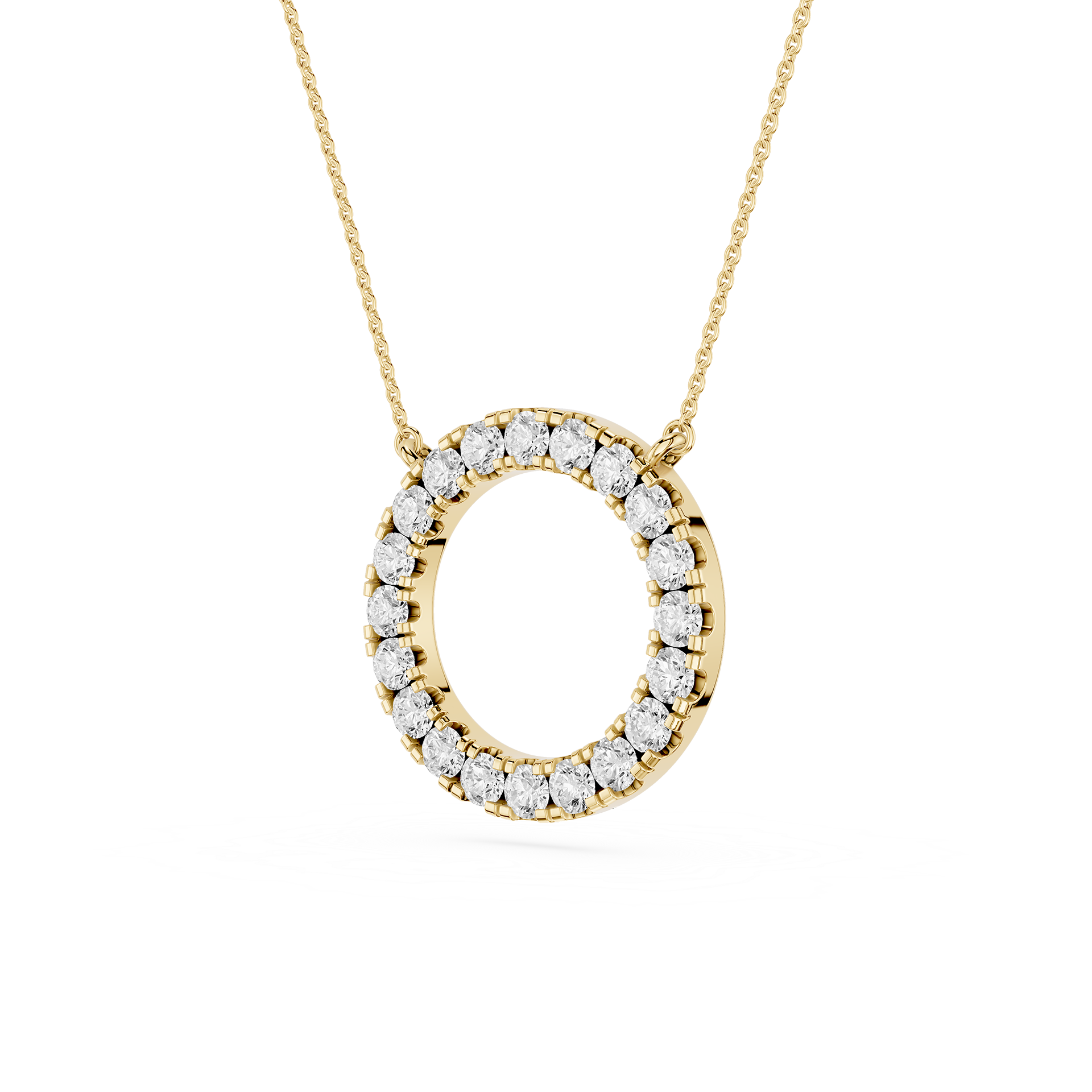 Round Lab Grown Diamond Circle Pendant Necklace