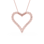 Round Lab Grown Diamond Open Heart Pendant Necklace