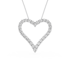 Round Lab Grown Diamond Open Heart Pendant Necklace