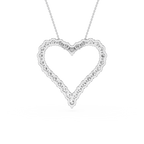 Round Lab Grown Diamond Open Heart Pendant Necklace