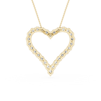 Round Lab Grown Diamond Open Heart Pendant Necklace