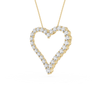 Round Lab Grown Diamond Open Heart Pendant Necklace