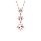 Three Stone Lab Grown Diamond Drop Pendant Necklace