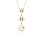 Three Stone Lab Grown Diamond Drop Pendant Necklace