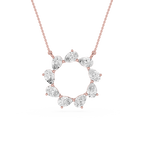Pear Lab Grown Diamond Open Circle Pendant Necklace
