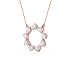 Pear Lab Grown Diamond Open Circle Pendant Necklace