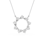 Pear Lab Grown Diamond Open Circle Pendant Necklace