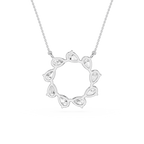 Pear Lab Grown Diamond Open Circle Pendant Necklace