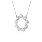 Pear Lab Grown Diamond Open Circle Pendant Necklace